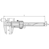Kép 2/2 - MITUTOYO Keményfémbetétes tolómérő digitális 0 - 150 mm / 0,01 mm görgővel szögletes mélységmérő IP67 500-721-20