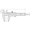 Kép 4/4 - MITUTOYO Keményfémbetétes tolómérő nóniuszos 0 - 200 mm / 0,05 mm szögletes mélységmérő 530-321