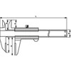Kép 3/3 - MITUTOYO Előrajzoló tolómérő nóniuszos 0 - 200 mm / 0,05 mm szögletes mélységmérő 536-222