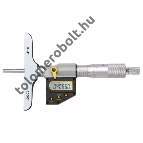 ASIMETO Mélységmérő mikrométer digitális 0 - 100 mm / 0,001 mm IP65 205-04-0