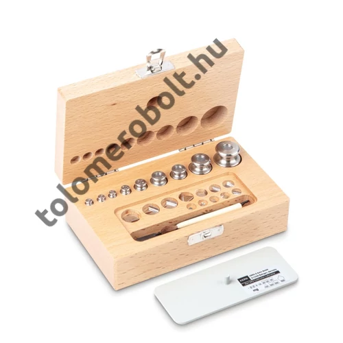 KERN M1 1 mg - 100 g súlysorozat fadobozban, finoman esztergált rozsdamentes acél 343-03