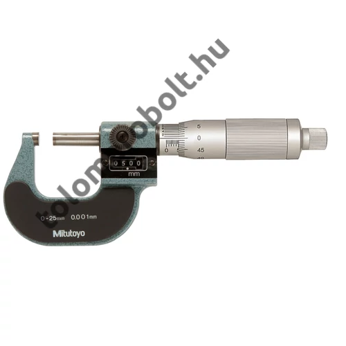 MITUTOYO Mikrométer számlálóval skáladobos : 0 - 25 mm / 0,001 mm 193-111