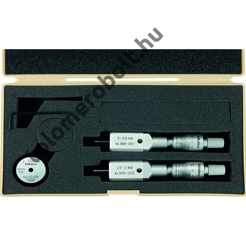 MITUTOYO 3 ponton mérő furatmikrométer készlet skáladobos : 2 - 3 mm / 0,001 mm 368-906